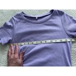 SheIn Ribbed Crew Neck Short Sleeve Open Side Bodycon Fitted Purple Dress Sz M Photo 7