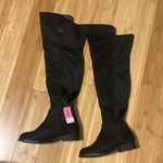 Wild Diva  Wide Fit Over The Knee Black Color Women’s Size 6W Suede Boots NWT Photo 1