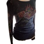 T Party True Love Boutique Long Sleeve One of A Kind Top Excellent Condition Black Photo 0