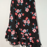 Bobeau NEW  Floral Polka Dot Asymmetrical Skirt LG Ruffle Bloom Dark Romantic Photo 0
