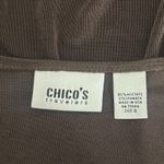 Chico's 0 Travelers Open Front Tied Cardigan Women S 4 Brown Slinky Stretch Top Photo 2