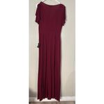 Lulus Burgundy Wide-Leg Jumpsuit NWT | Women’s Small | Flutter Sleeve Deep V Photo 3