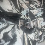 San Joy Metallic Silver One-Shoulder Dress. Photo 3