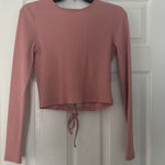 Forever 21  Crop Top Long Sleeve Pink Ribbed Photo 0