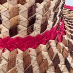 Straw Hat with Red Trim Tan Photo 2