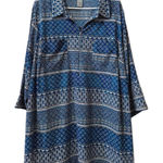 Catherines Women Size 2X 22/24W Tunic Zip Collar Pockets Slits 3/4 Sleeve Office Photo 0