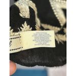 Lucky Brand  Black Embroidered Tassel Boho Bandana Shawl Wrap 42x43 Photo 5