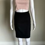 Vintage100% Wool CorporateCore Knee Length Pencil Skirt Black Size S Photo 3