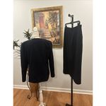 Simonton Studio Women's 2 Piece Skirt Jacket Size 12 Black Long Sleeve Button Photo 5