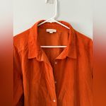 Loft VTG The  Button Down Long Sleeve Blouse Shirt Flowy Shacket Orange Size L XL Photo 3