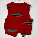 Pendleton Cambridge Dry Goods Wool Southwestern Geo Vest Red Zip Front Size Medium Photo 6