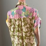 Beulah  Shirt dress in Shades Of Green Purple Paisley Floral Print LARGE #114 Photo 1