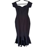 Lulus NWOT  How Much I Care Midnight Blue Off The Shoulder Midi Dress Size Small Photo 2