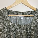 Christopher & Banks  | Petite Green Botanical Print Square Neck Blouse | PXL Photo 2