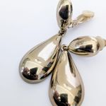 Vintage Clip On Earrings Statement Gold Tone Dangle Chunky Photo 2