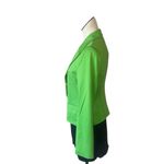 Jules & Leopold NWT  Vibrant Green Double-Breasted Blazer Embellished Button M Photo 4