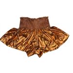Queen of Sparkles Orange Metallic Swing Shorts Photo 3
