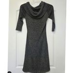 EXPRESS NWT  Sweater Dress Size Large Black Silver Bodycon Sparkling Cow Neck Photo 4