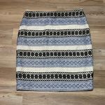 Talbots  Lace Stripe Pencil Skirt Blue Black White Size 10P Knee length Classy Photo 1