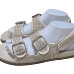 Seychelles NWOT  Bobbie Ivory Tweed Strappy Hook and Loop Sandals Old Money 8.5 Photo 0