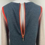 Eliza J  Sweater Dress Small Stretch Knit Colorblock Long Sleeve Exposed Zip Gray Photo 7