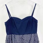 H&M Navy Blue Striped Empire Waist Sleeveless Mini Dress Photo 2