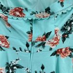 Hot Topic Aqua floral halter fit and flare bustier dress 50s pin up backless M Photo 5