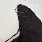 ZARA NWOT puff sleeve open back linen blend mini dress cross straps black medium Photo 6