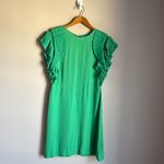 Maje Rolana Pleated-Shoulder Mini Dress - Green Small Photo 1