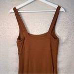 Good American Rust Brown 90s Tank Midi Dress Double Lined Slimming Size 2 Photo 4