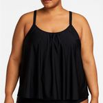 SheIn Women's Black Swim Ruffled Tankini Top Photo 0