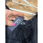 Lulus NWT  Tulle For Love Black Mesh Tulle Tiered Ruffled Maxi Dress Wedding Sz L Photo 4