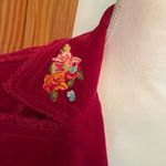 Johnny Was  Red Corduroy Floral Embroidered Jacket Boho Bohemian Size Small Photo 3