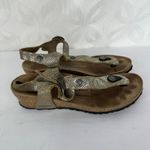 Birkenstock Papillio By Ashley T-Strap Wedge Shimmer Metallic Sandals Size 5 Photo 3
