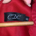 CDC Red Floral Midi Tank Sweetheart Neck Dress Size 8 Photo 3