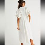 Free People NWT Ivory Samantha Embroidered Maxi Cotton Shirt-Dress Photo 4