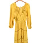 Anthropologie En Elly Sunset Tiered Golden Yellow Maxi Dress S Photo 4
