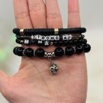 “Strong AF Mama” Arm Candy Beaded Bracelet Black Photo 3