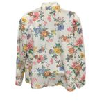 Pykettes Floral Blazer Jacket Women's Open Front Lightweight Cropped White Size M Photo 1
