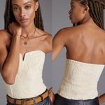 Anthropologie NWT DEFECTIVE  x Porridge Cream Lace Smocked Back Panel Tube Top XL Photo 3