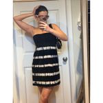 Juicy Couture Vintage  Dress Womens XS Black White Stripes Strapless Y2K Boho Photo 8
