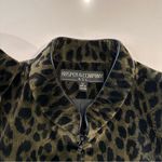 Kasper & Company‎ ASL Leopard Print Velour Zip Up Jacket Sz 12 Green Photo 3