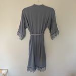 Bridal Bridesmaid Robe Lace Trim Tie Waist 12 Blue Size M Photo 3