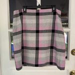 Talbots  Pink Gray Black Dreamy Plaid Wool-Blend A-Line Skirt Sz 14 Side Zip Photo 5