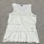 Charlotte Russe White Tiered Ruffled Tank Top Photo 0