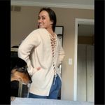 Tobi  Shallow Waters Lace Up Cream Sweater size small‎ Photo 1