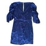 Ronny Kobo Women’s Amara Medieval Blue Floral Puff Sleeve Wrap Mini Dress Large Photo 5
