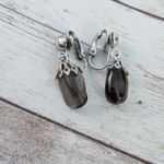 Vintage Clip On Earrings Smokey Tones Dangle Photo 1