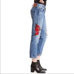 Levi's Levi’s 501 Rose Embroidered Distressed Button-fly Cropped Jeans 26 Photo 12