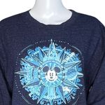 Disney  Parks Sweatshirt‎ Womens Medium Blue Mickey Mouse Compass Vacation Comfy Photo 4